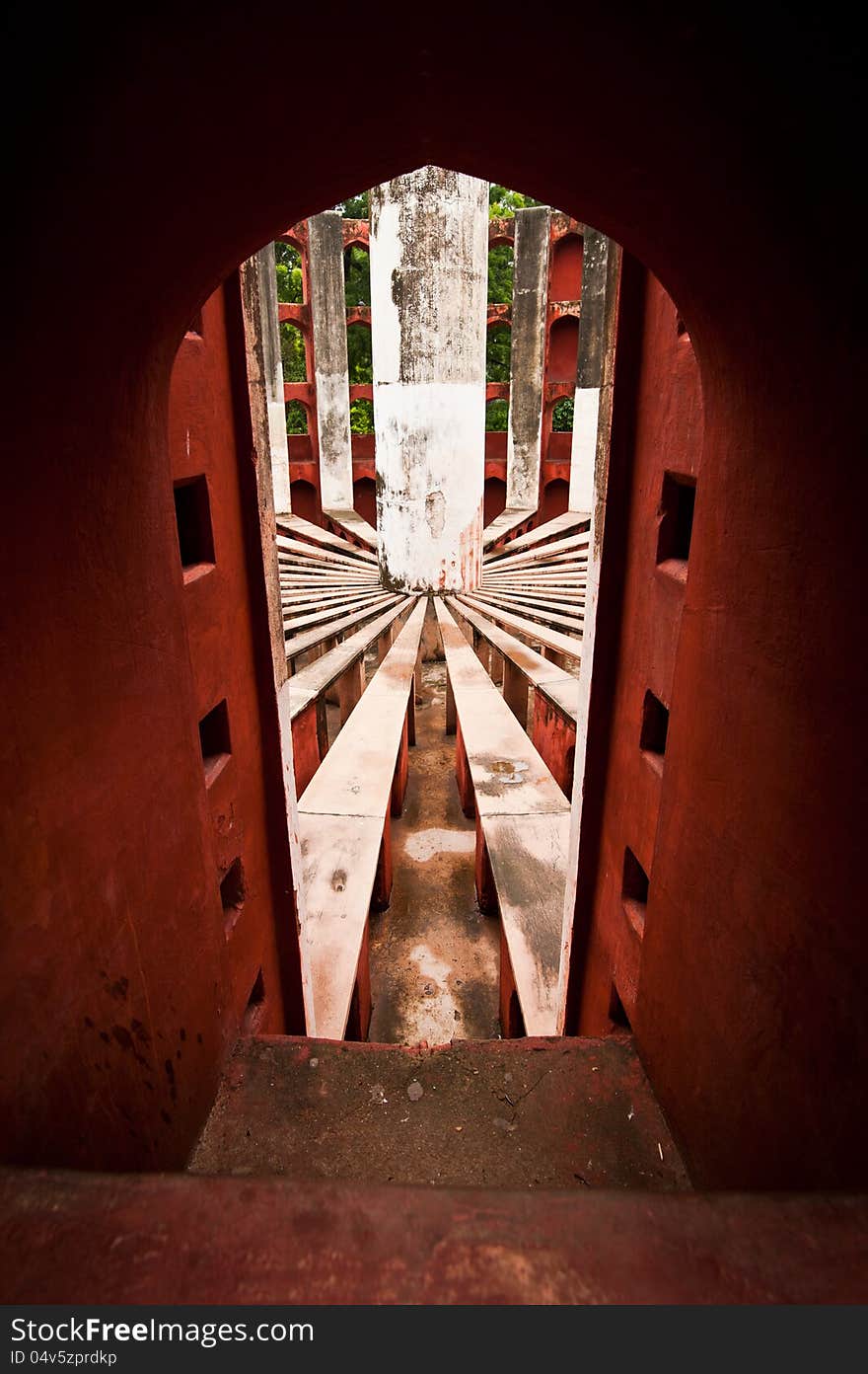 Ancient architecture.detail. Jantar Mantar astronomical observatory in Delhi, India. Ancient architecture.detail. Jantar Mantar astronomical observatory in Delhi, India