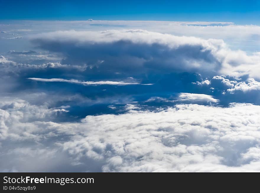 Beautiful view on high blue sky