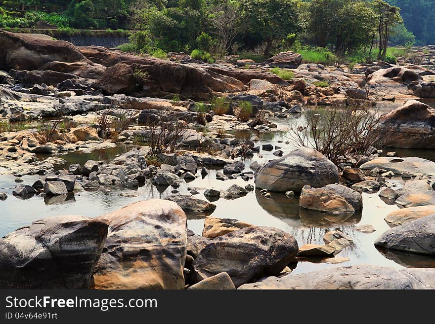 Water flowing through stream in mountains. Water flowing through stream in mountains