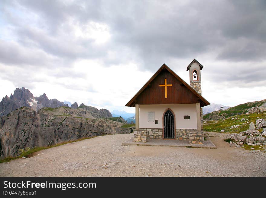 Mountain church Dolomities, Dolomiti - Italy