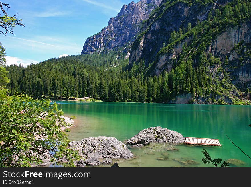 Lake of Braies in Dolomite