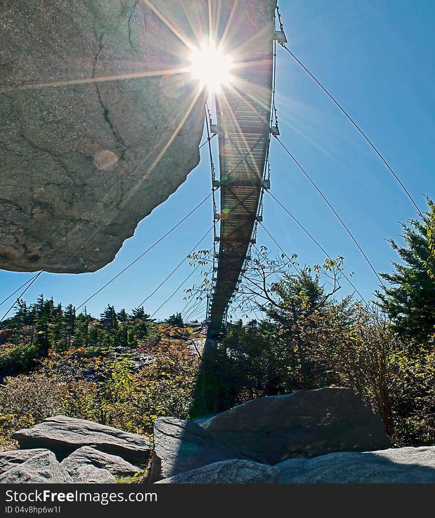 Grandfather mountain suspended mile high bridge