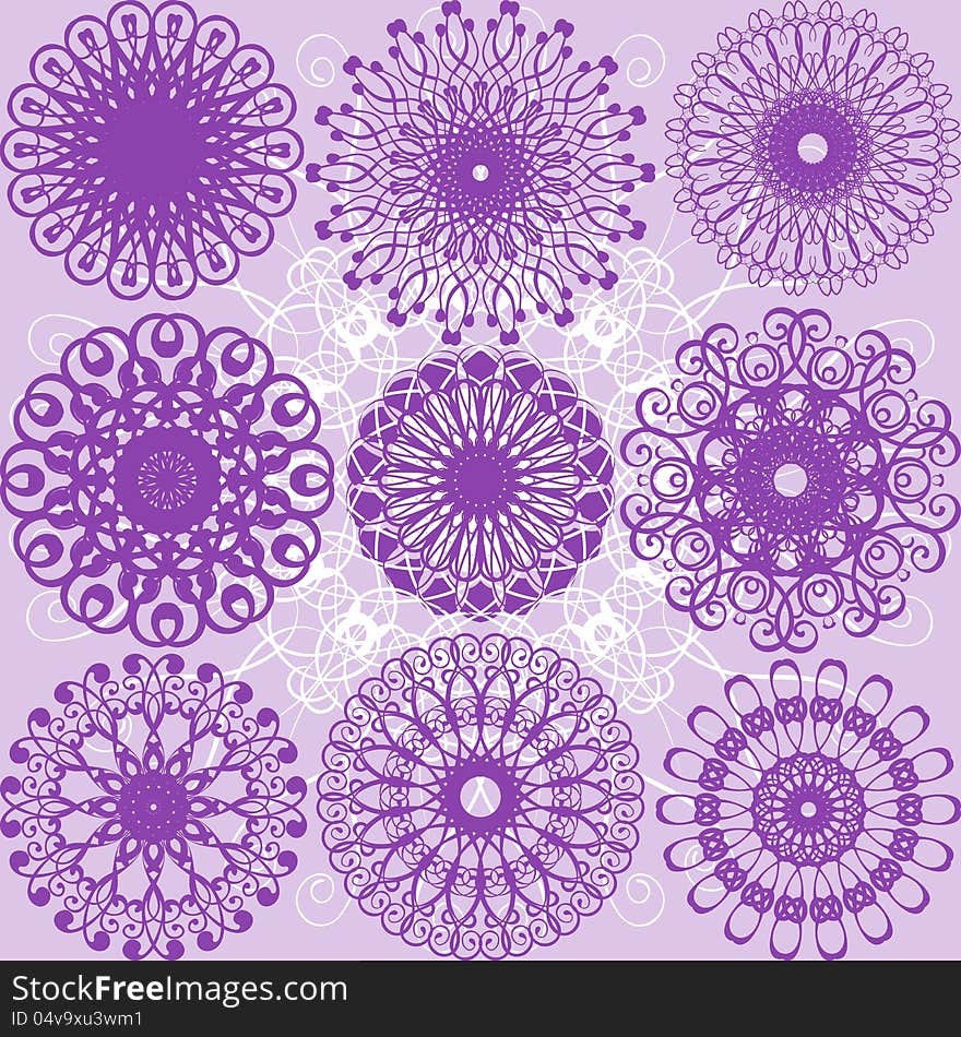 Set of violet laces background