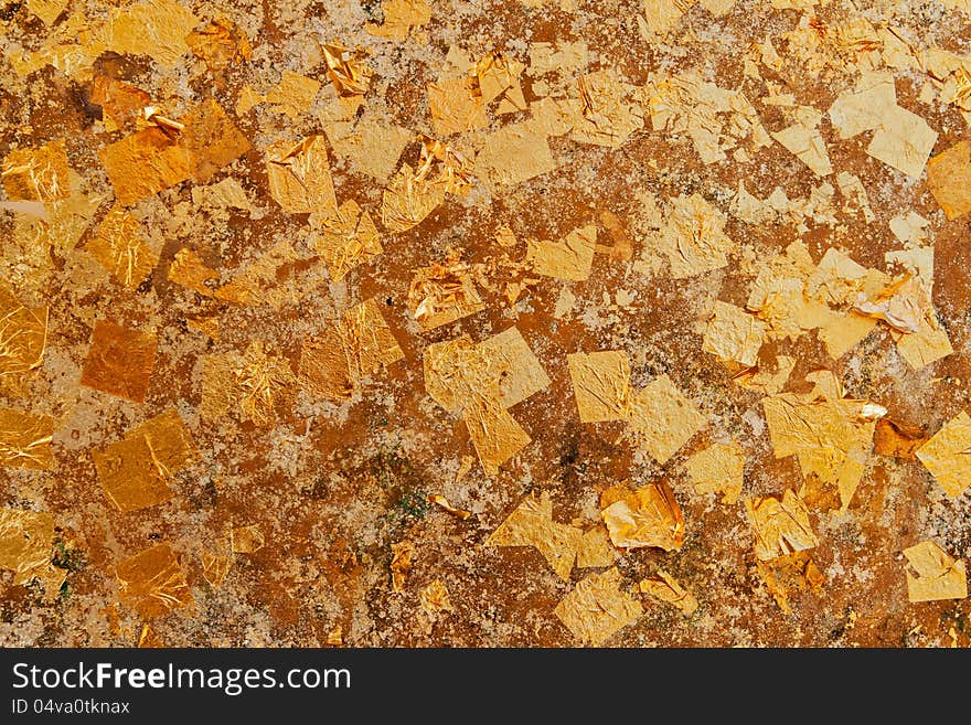 Gold leaf wall for your background. Gold leaf wall for your background.