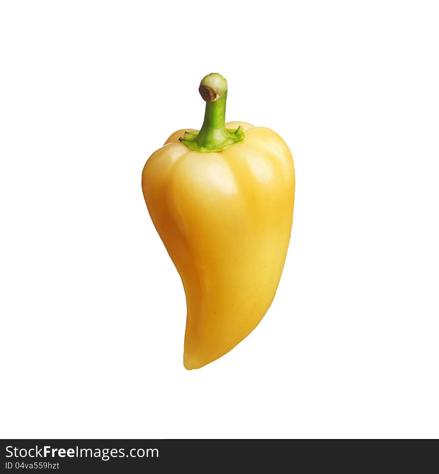 Yellow Bulgarian pepper isolated on white