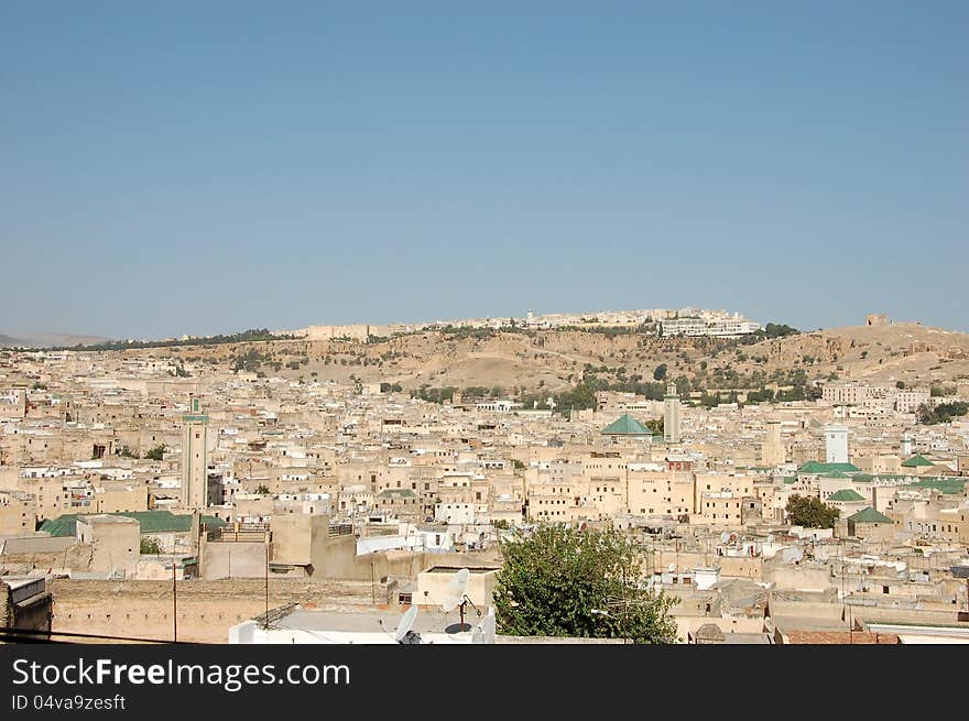 Aerial view of Fez medina, Morocco