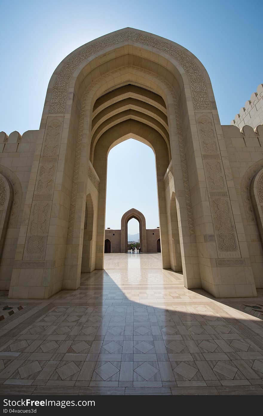 Arches at the Sultan Qaboos Grand Mosque in Muscat, Oman. Arches at the Sultan Qaboos Grand Mosque in Muscat, Oman.