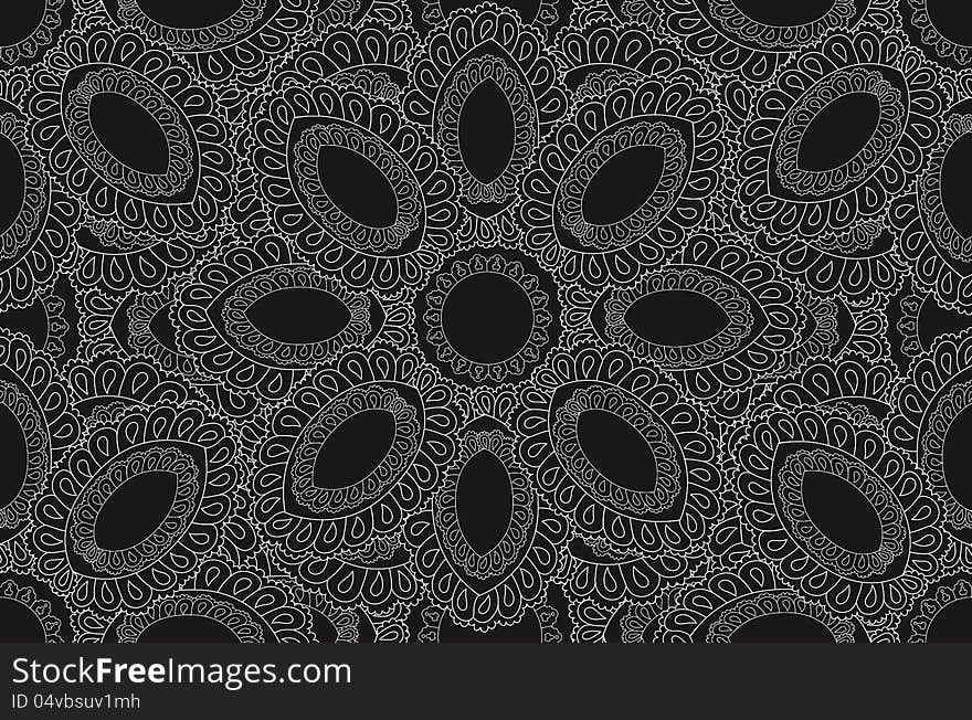 Floral pattern seamless. Flower motif on black background. Elegant wallpaper with flowers. Floral pattern seamless. Flower motif on black background. Elegant wallpaper with flowers.