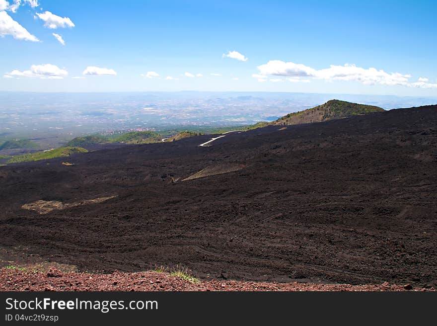 Volcano Mount Etna on Sicily, Italy