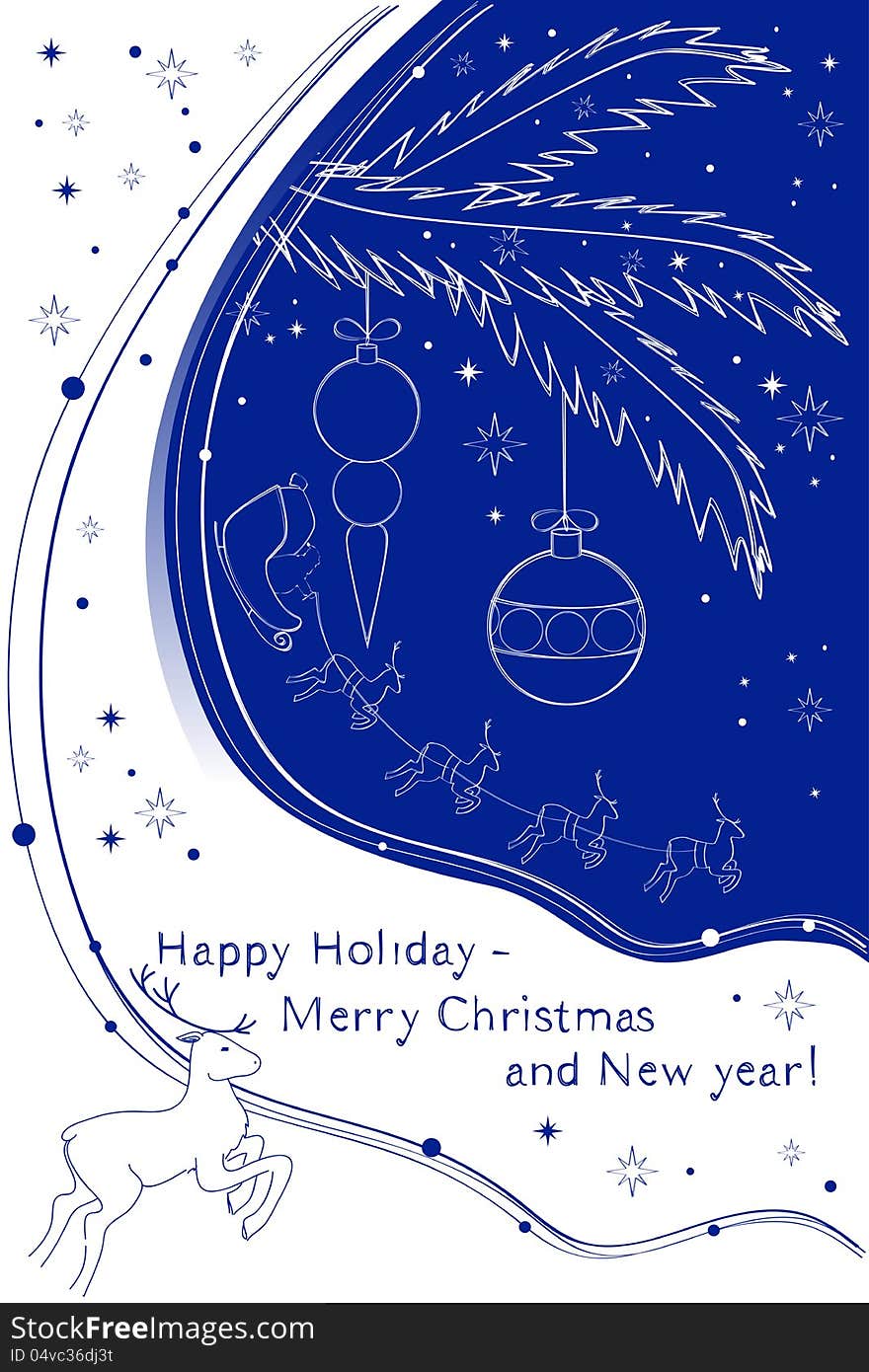 Card Happy Holiday - Merry Christmas and New year