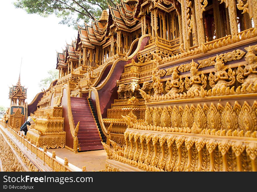 Castles made ​​of wax formation in the Sakon Nakhon Thailand end of Buddhist Lent Festival. Castles made ​​of wax formation in the Sakon Nakhon Thailand end of Buddhist Lent Festival.