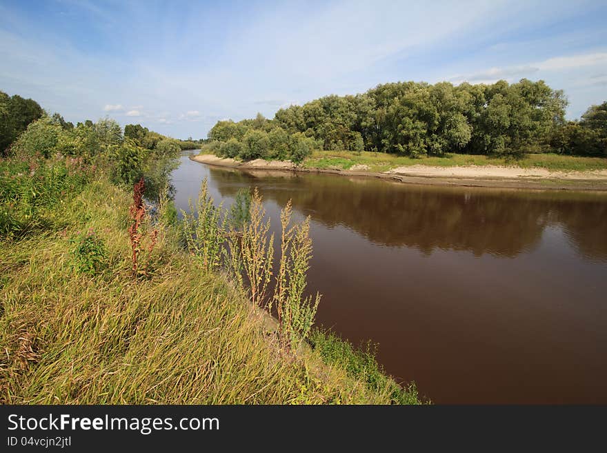 Tara River Near The Village Of Okunevo.