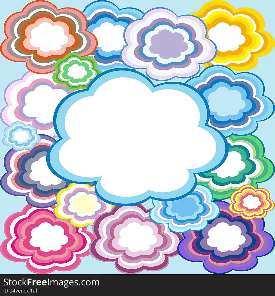 Set of colorful clouds background