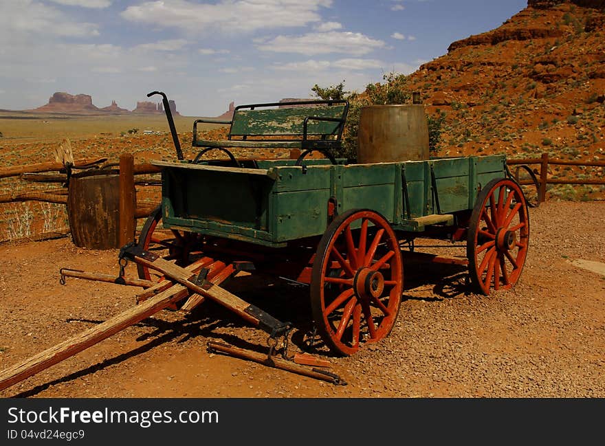 Old Wagon at Monument Valley, Utah, USA