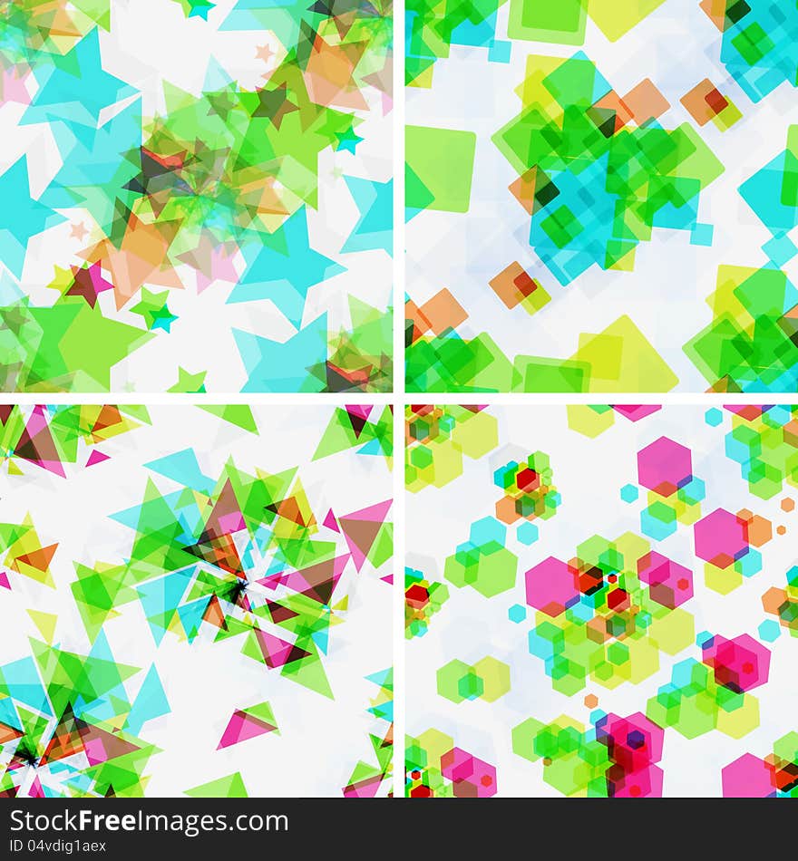 Set of modern seamless patterns.