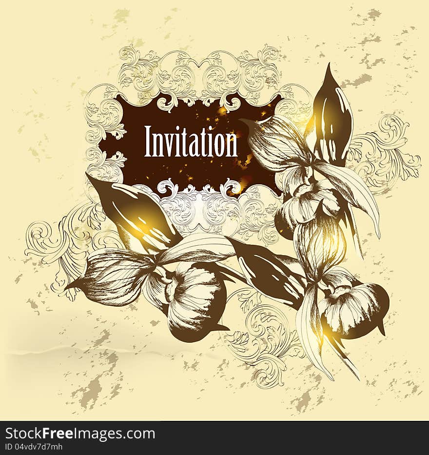 Vintage vector
Vintage vector  invitation card