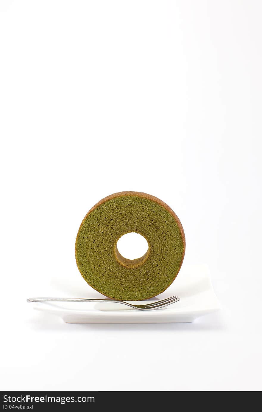 Sponge cake, green tea