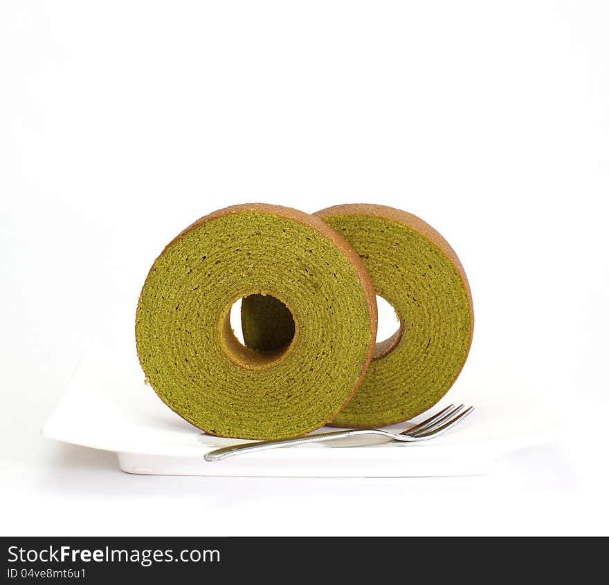 Sponge cake green tea