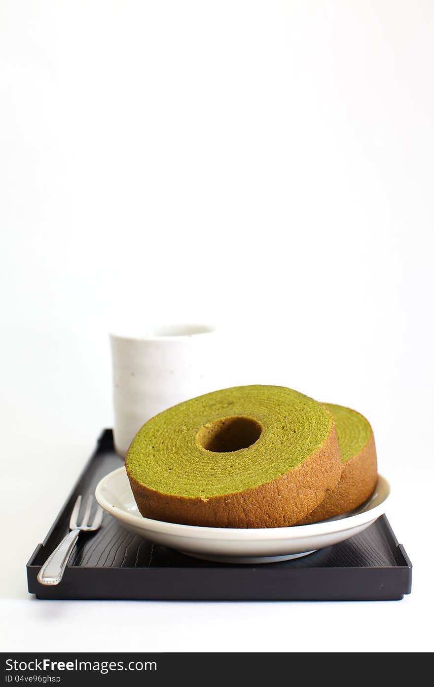 Sponge cake green tea