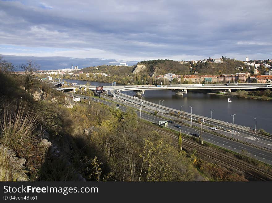 Prague arterial road to strakonice. Prague arterial road to strakonice