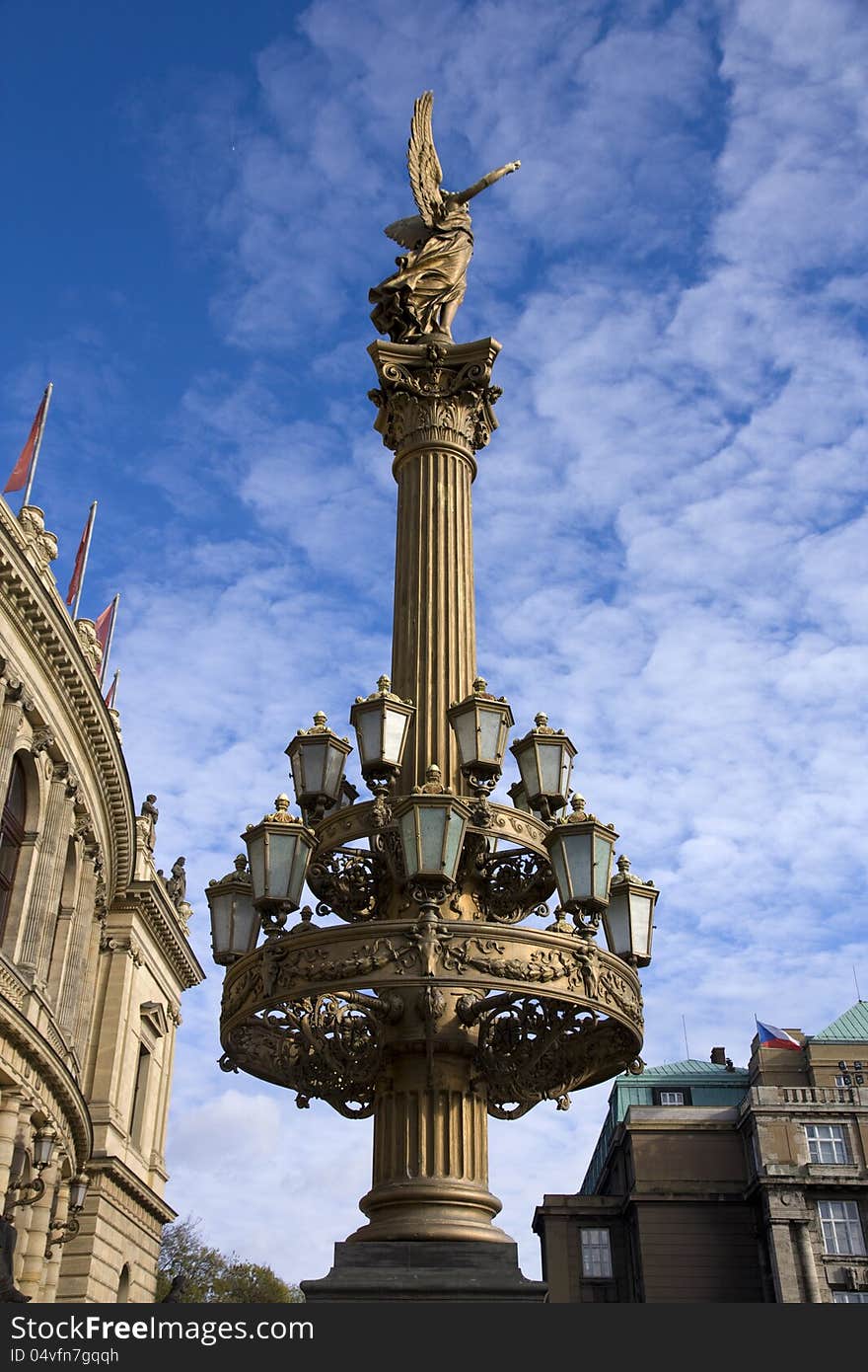 Decorated street lamp