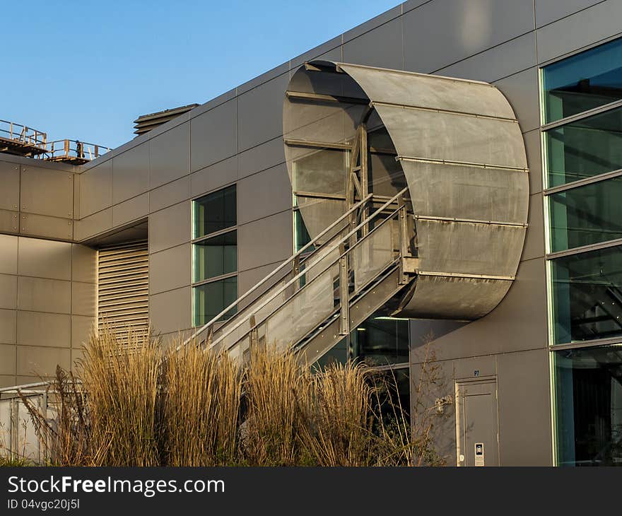 Side entrance of the Cosmodome of a space center in Laval Quebec