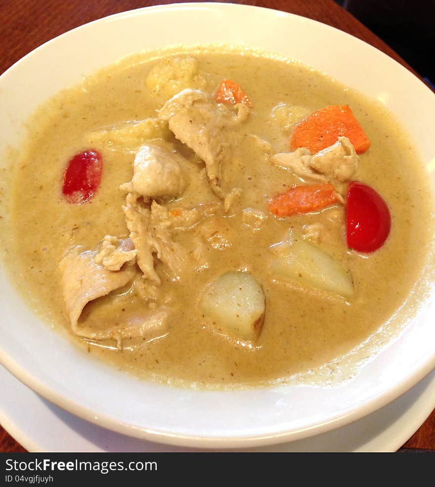 Thai Yellow Chicken Curry In Coconut Milk