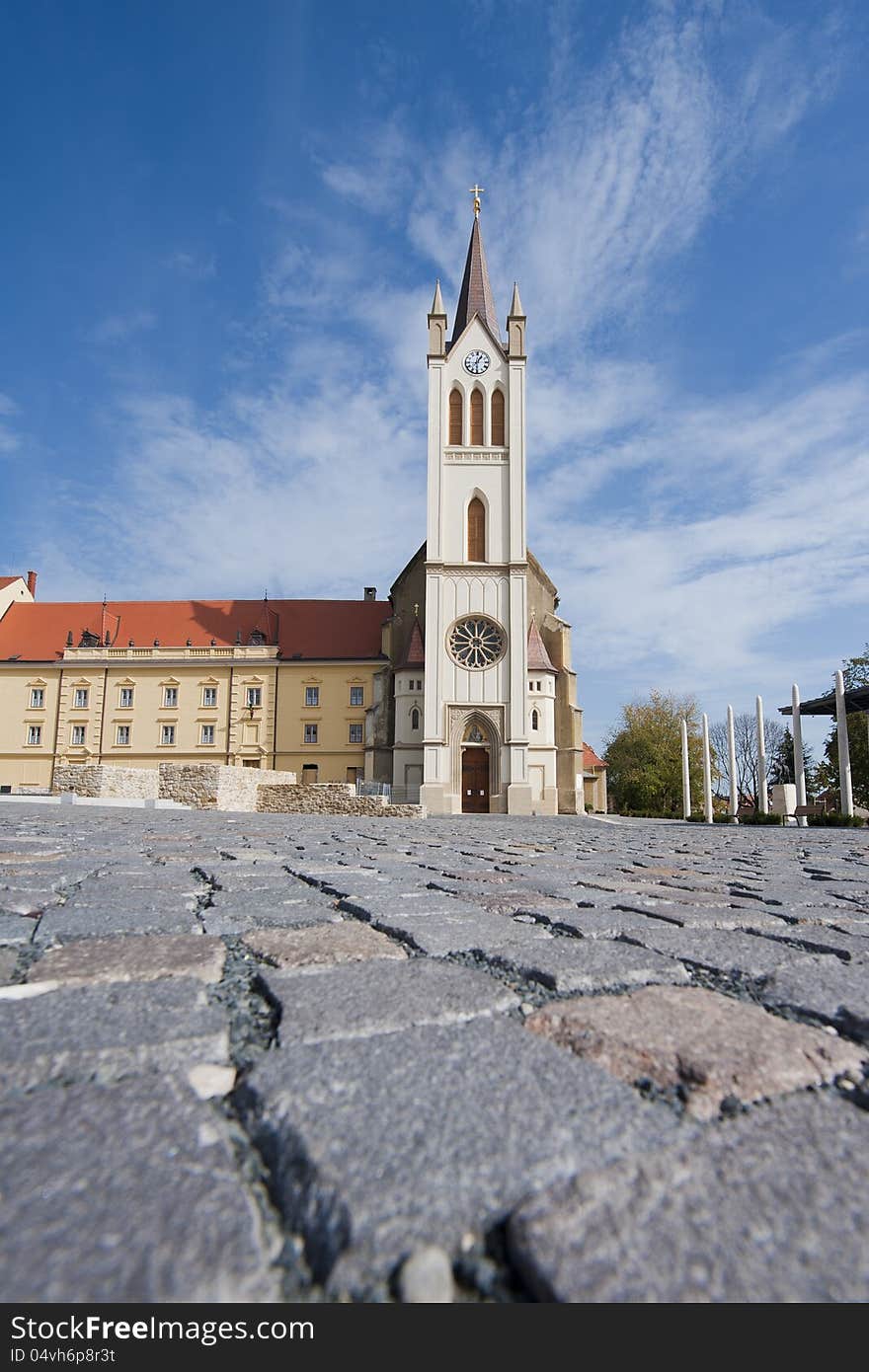 The parish church of Main Square in Keszthely - Hungary. The parish church of Main Square in Keszthely - Hungary