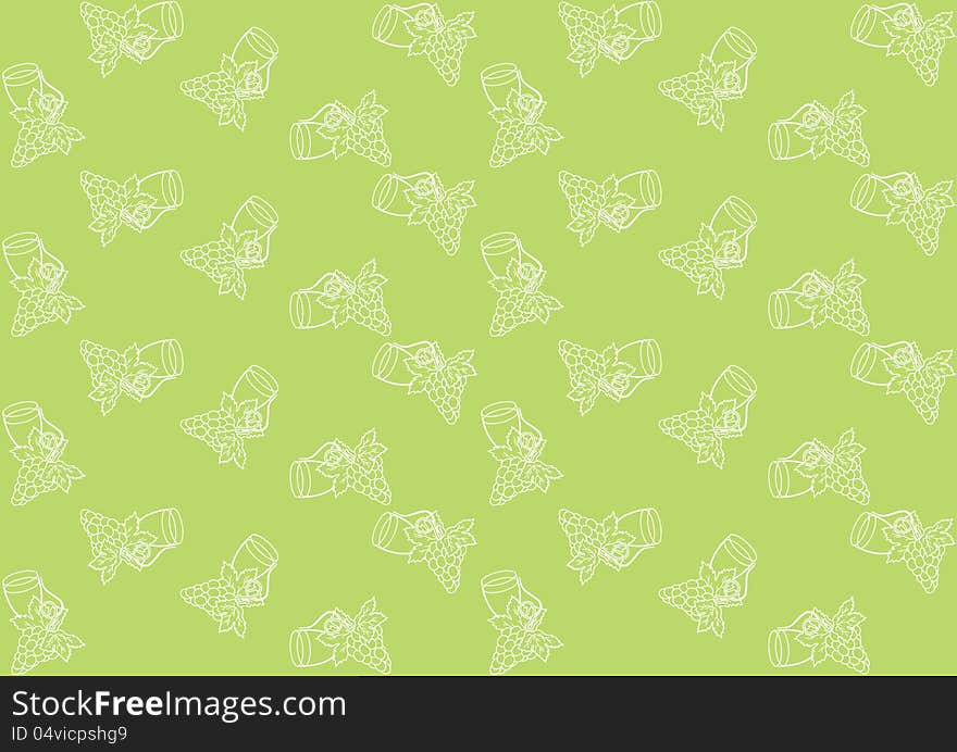 Seamless pattern with grapes