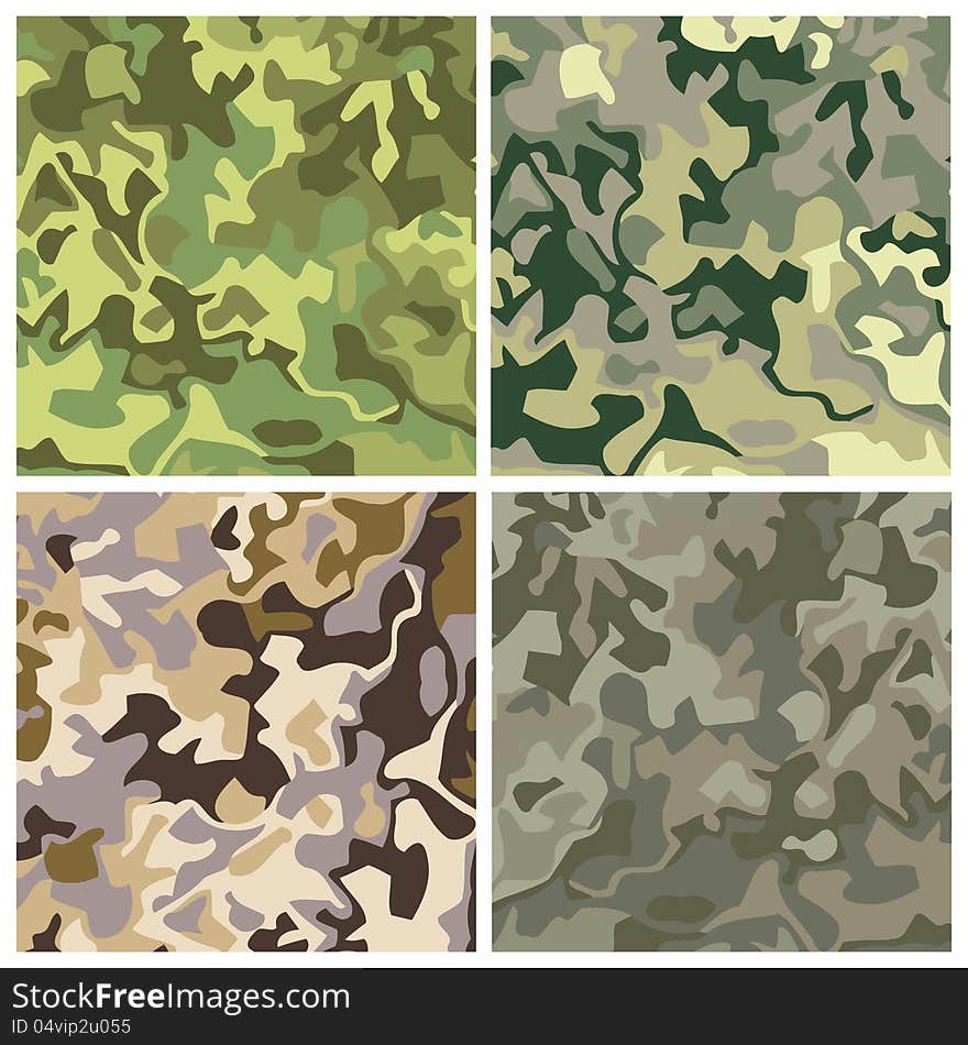 New royalty free set of military camouflage backgrounds