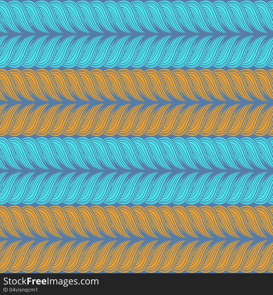 Vector illustration with seamless knitting hand-drawn pattern. Vector illustration with seamless knitting hand-drawn pattern.