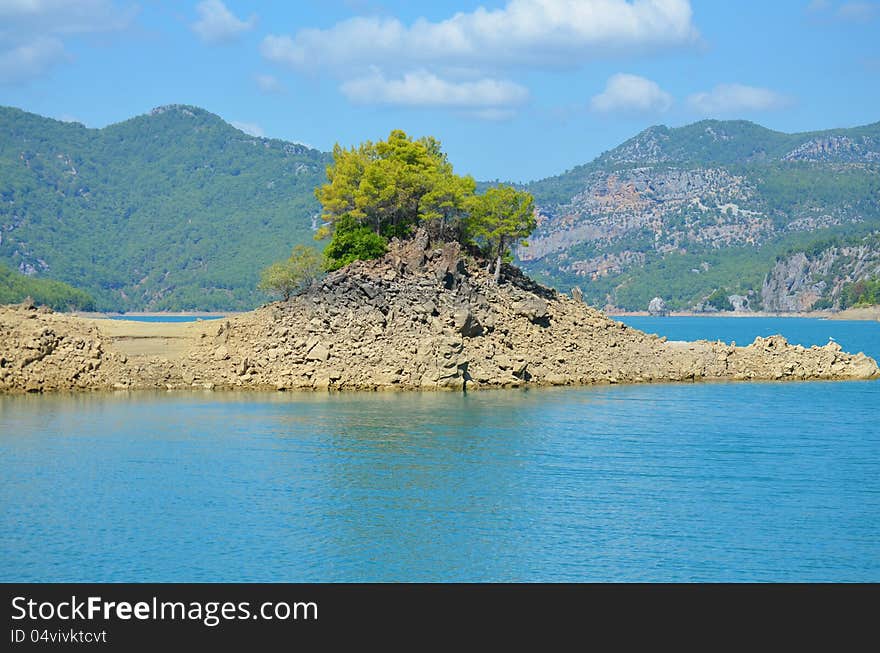 View of mountains, rivers, green forests. View of mountains, rivers, green forests