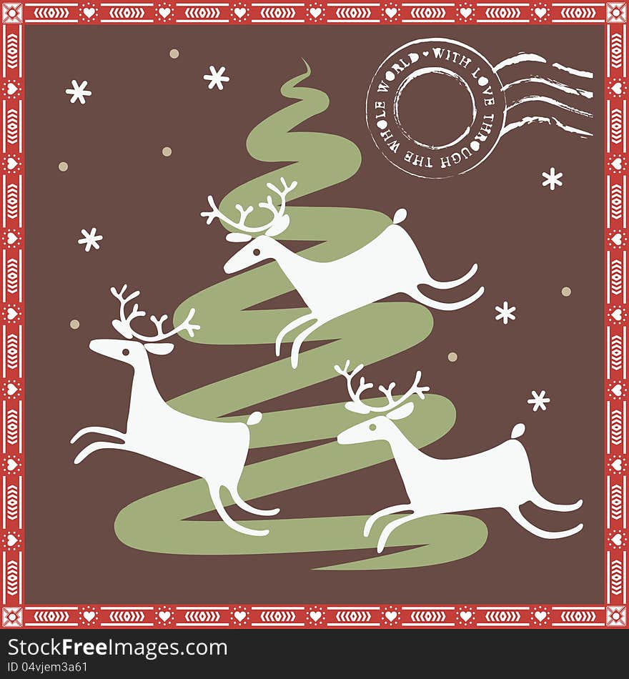 Merry christmas celebration post card  illustration. Merry christmas celebration post card  illustration