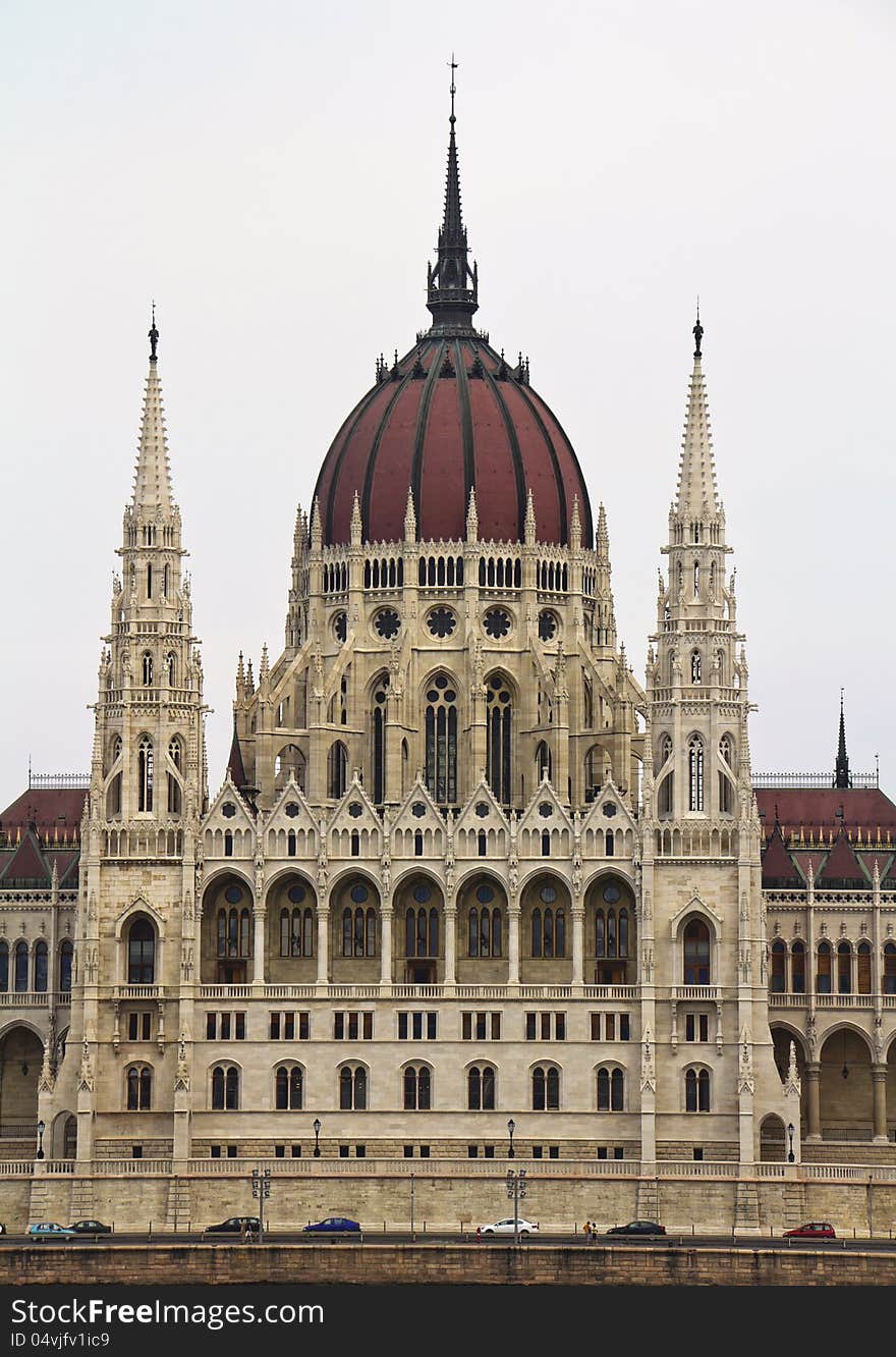 Parliament of Hungary in Budapest, Hungary at night