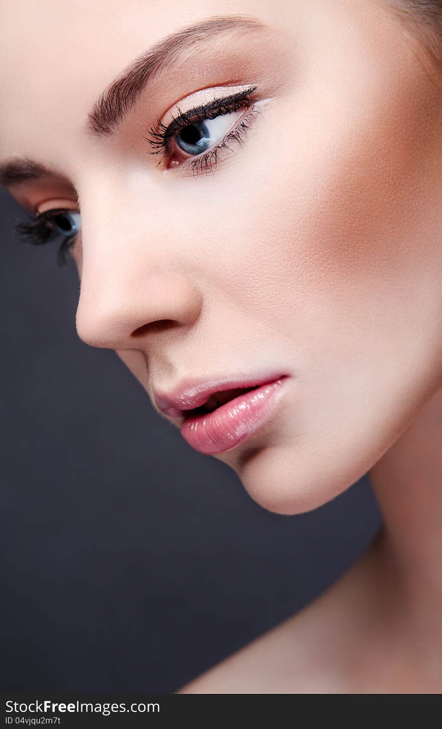 Beautiful woman portrait,closeup,studio