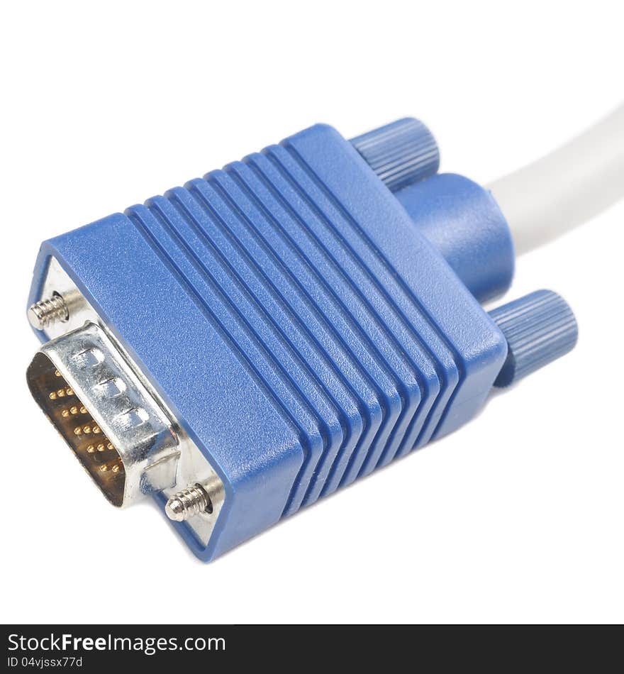 A video graphics array (Vga) connector on a white background. A video graphics array (Vga) connector on a white background