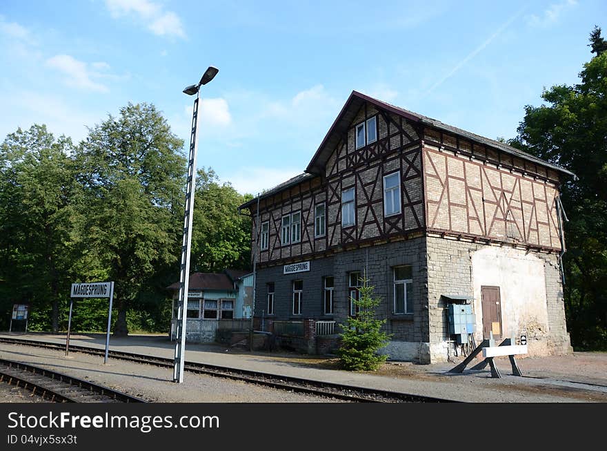 Railway station mägdesprung saxony anhalt germany