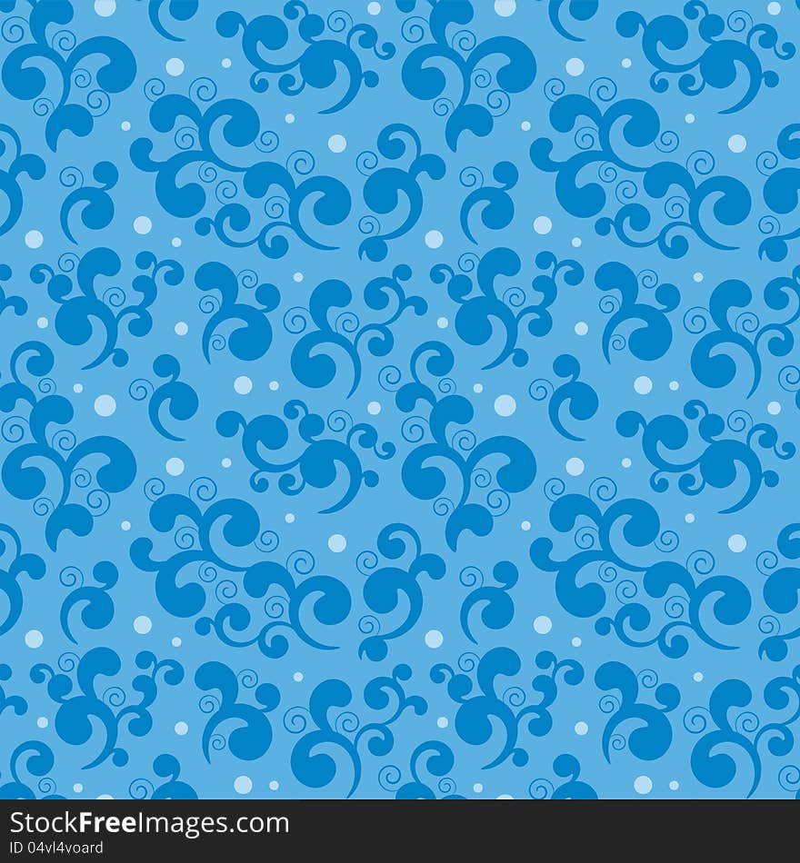 Abstract blue curl background