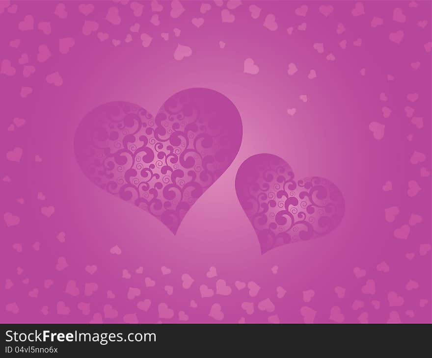 Valentines day background with hearts