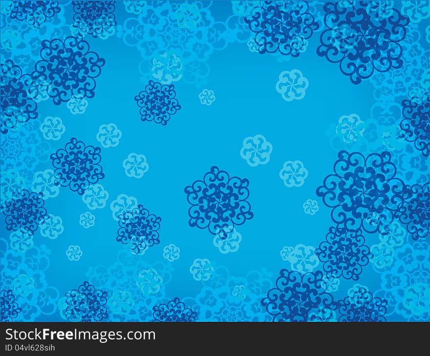 Winter snowflakes background