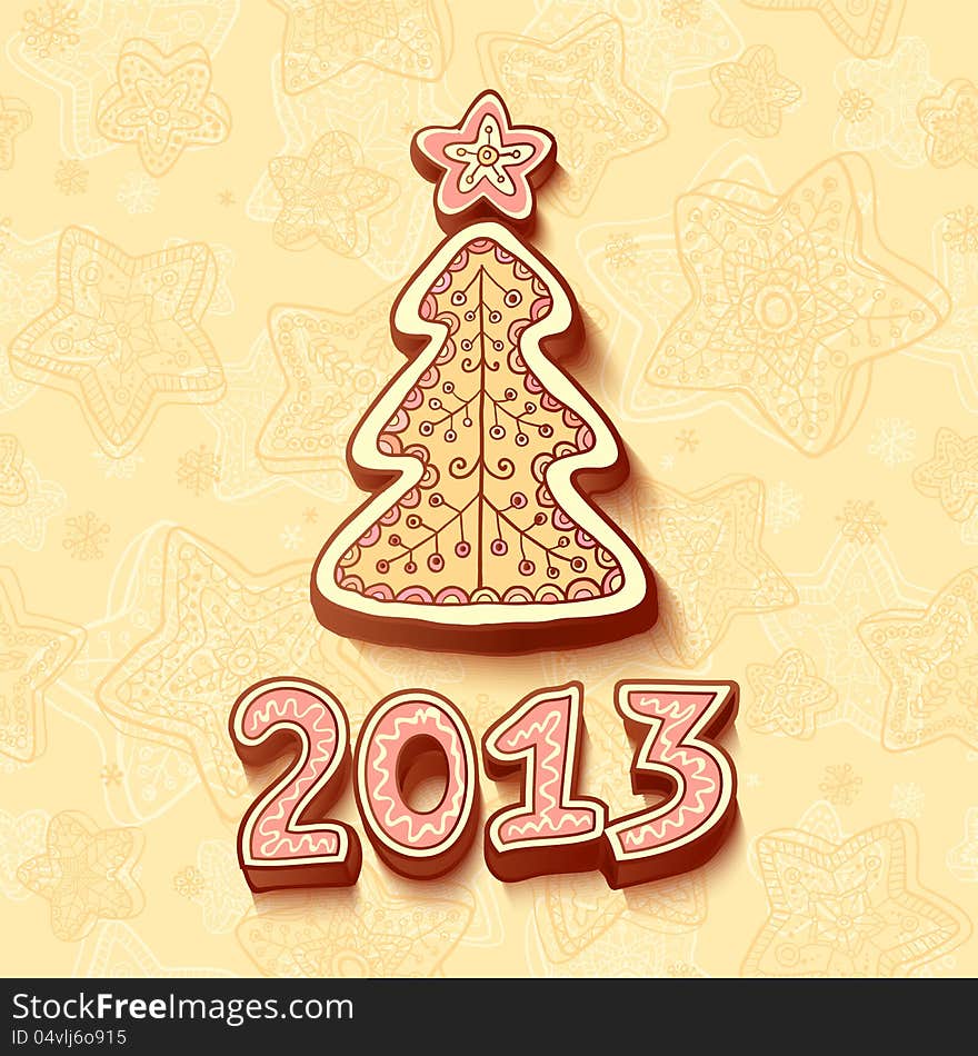 Christmas Tree Chocolate Honey-cakes Background