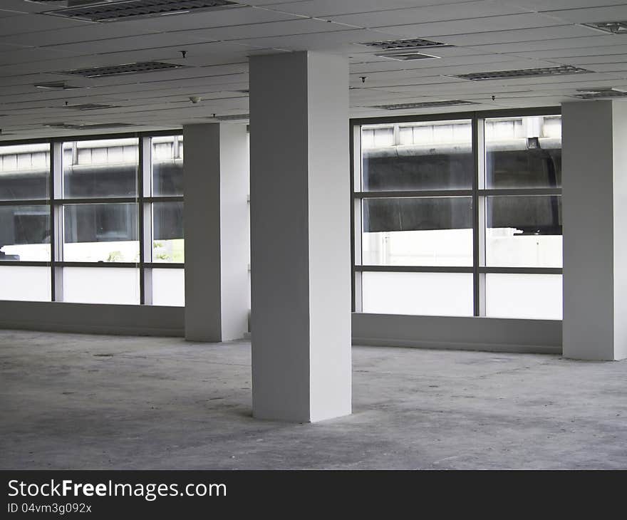 White empty interior, office building