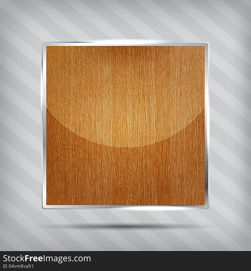 Wooden pattern icon on the striped background