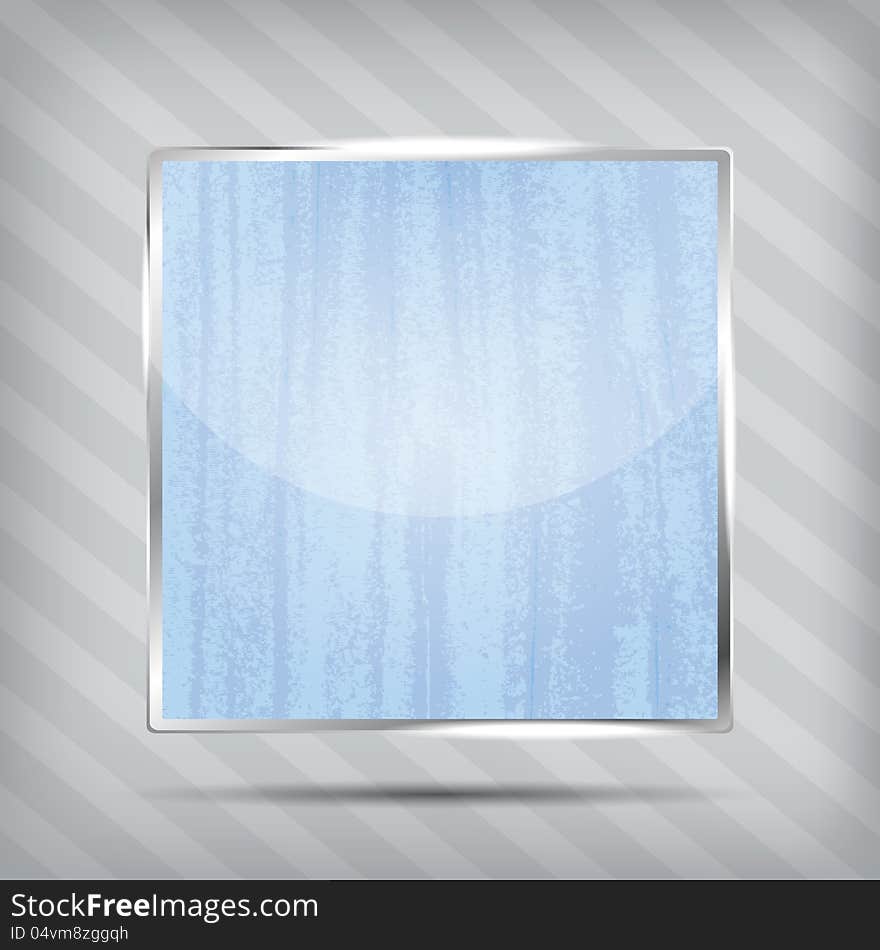 Scratched blue icon on the striped background