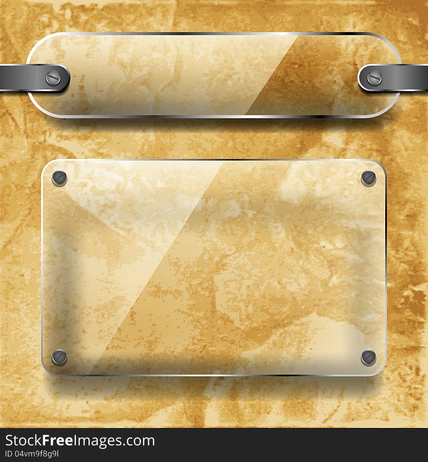 Transparency plates on beige ceramic background