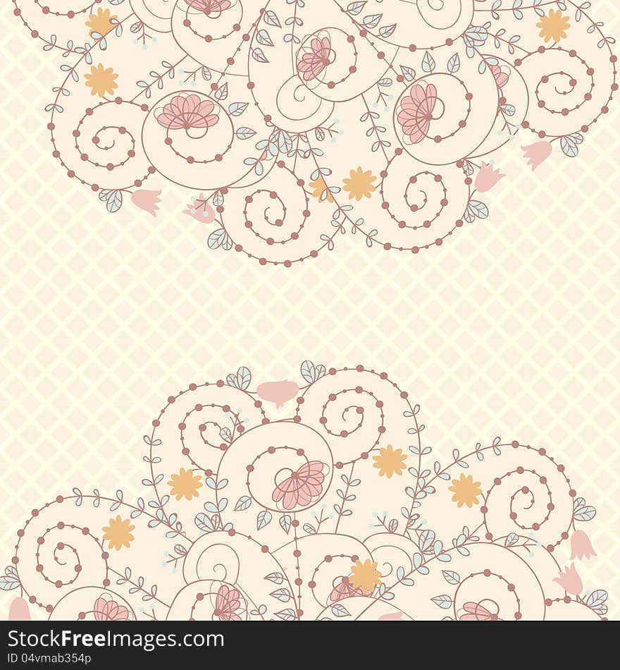 Vector delicate background with flowers for card and invitation. Vector delicate background with flowers for card and invitation