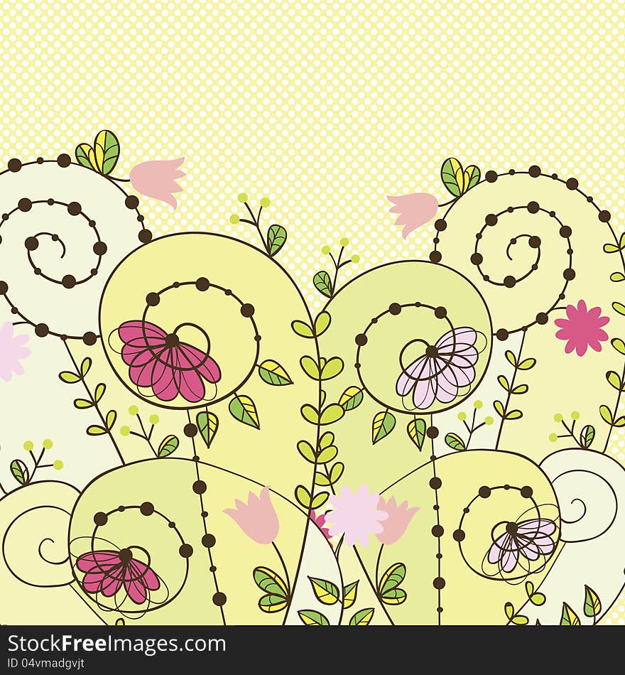 Vector delicate background with flowers for card and invitation. Vector delicate background with flowers for card and invitation