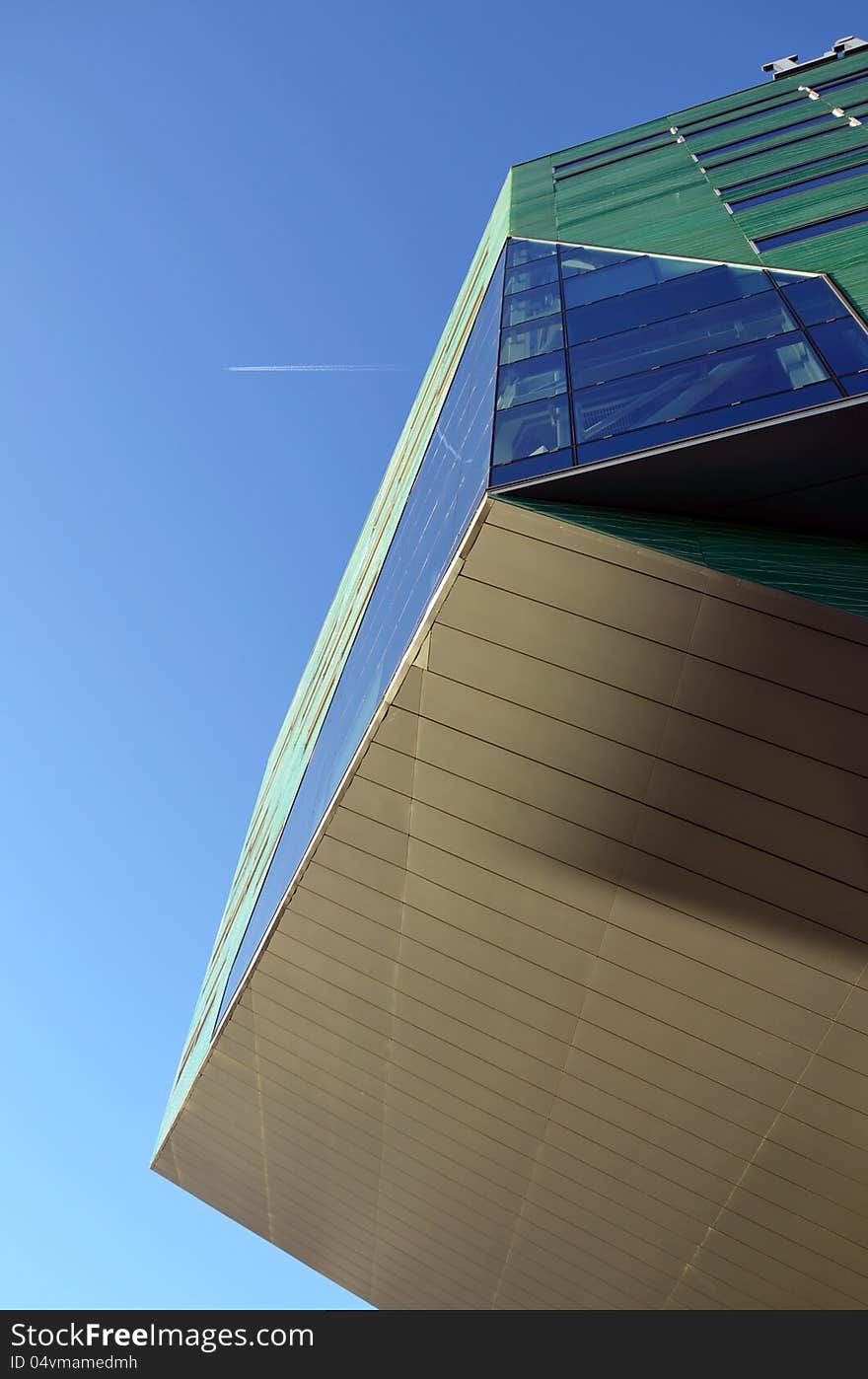 This image presents a modern and very beautiful detail of a building in Groningen, Holland. This image presents a modern and very beautiful detail of a building in Groningen, Holland