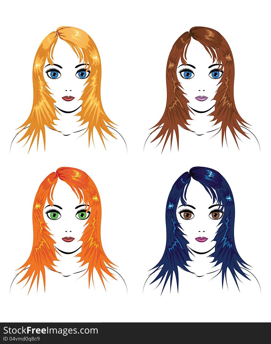 Girls with different hair colors