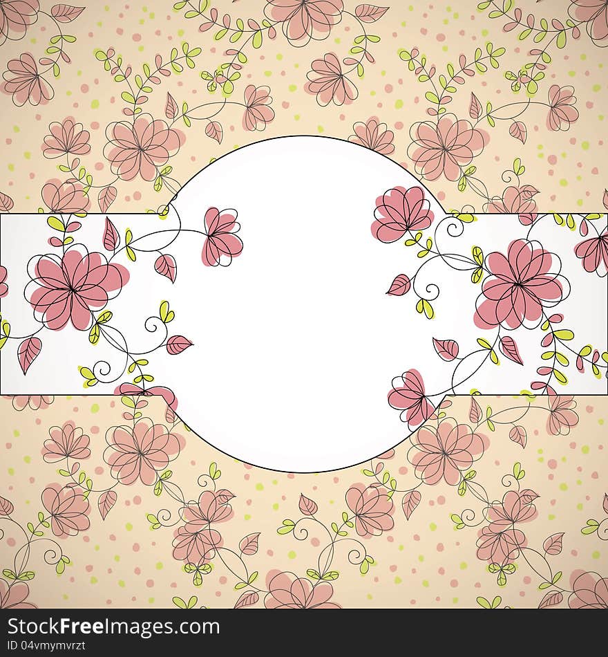 Vector delicate background with flowers for card and invitation. Vector delicate background with flowers for card and invitation